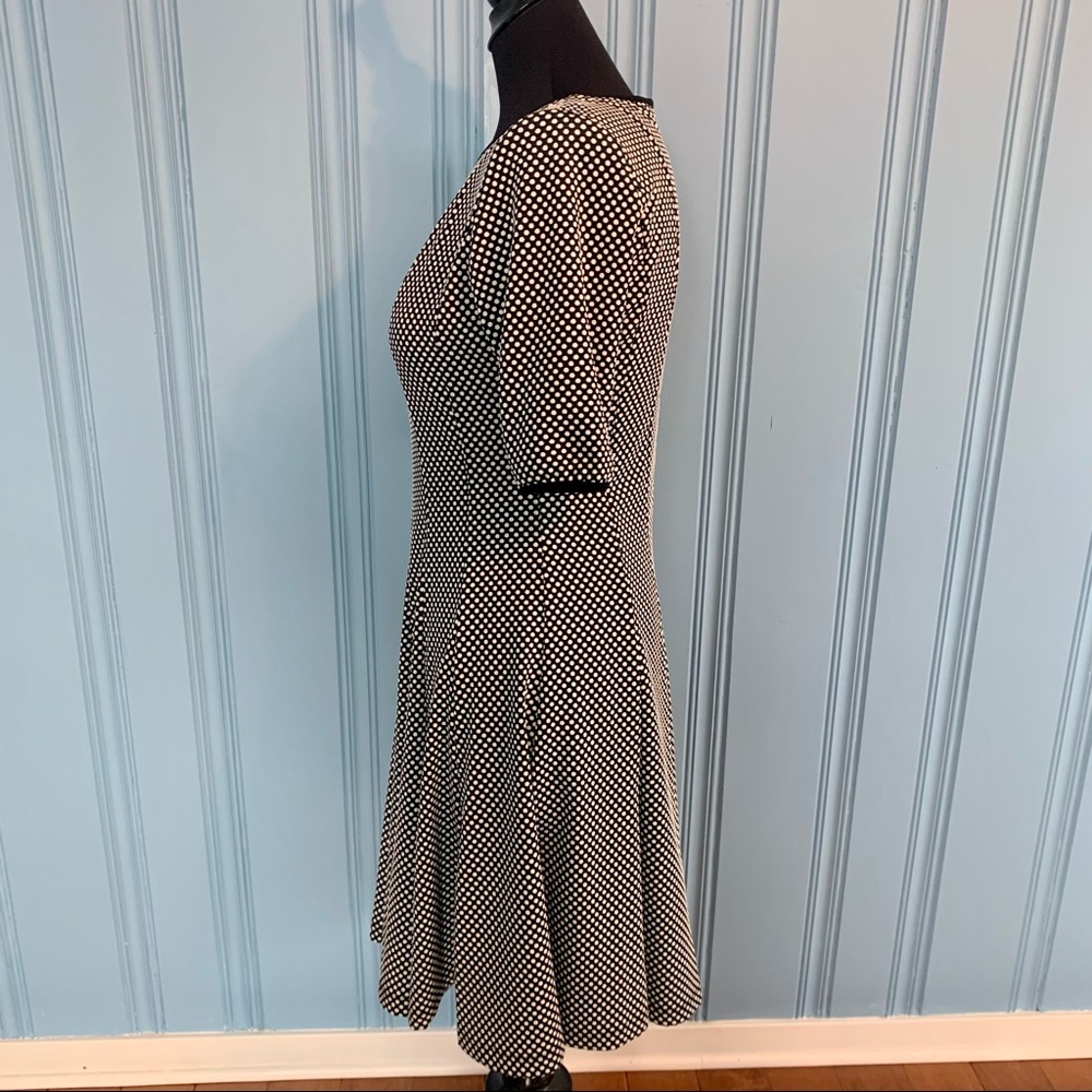 Julian Taylor Dress Black with White Polka Dots Short Sleeve Full Skirt -Size 8 - Picture 5 of 13